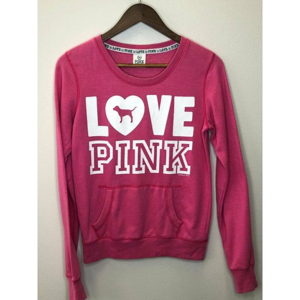Victoria Secret Pink Womens Crewneck Sweater Sz XS